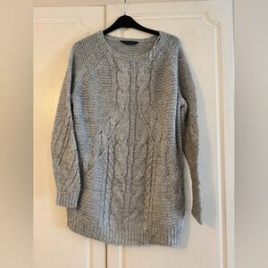 Gray Cable Knit Sweater